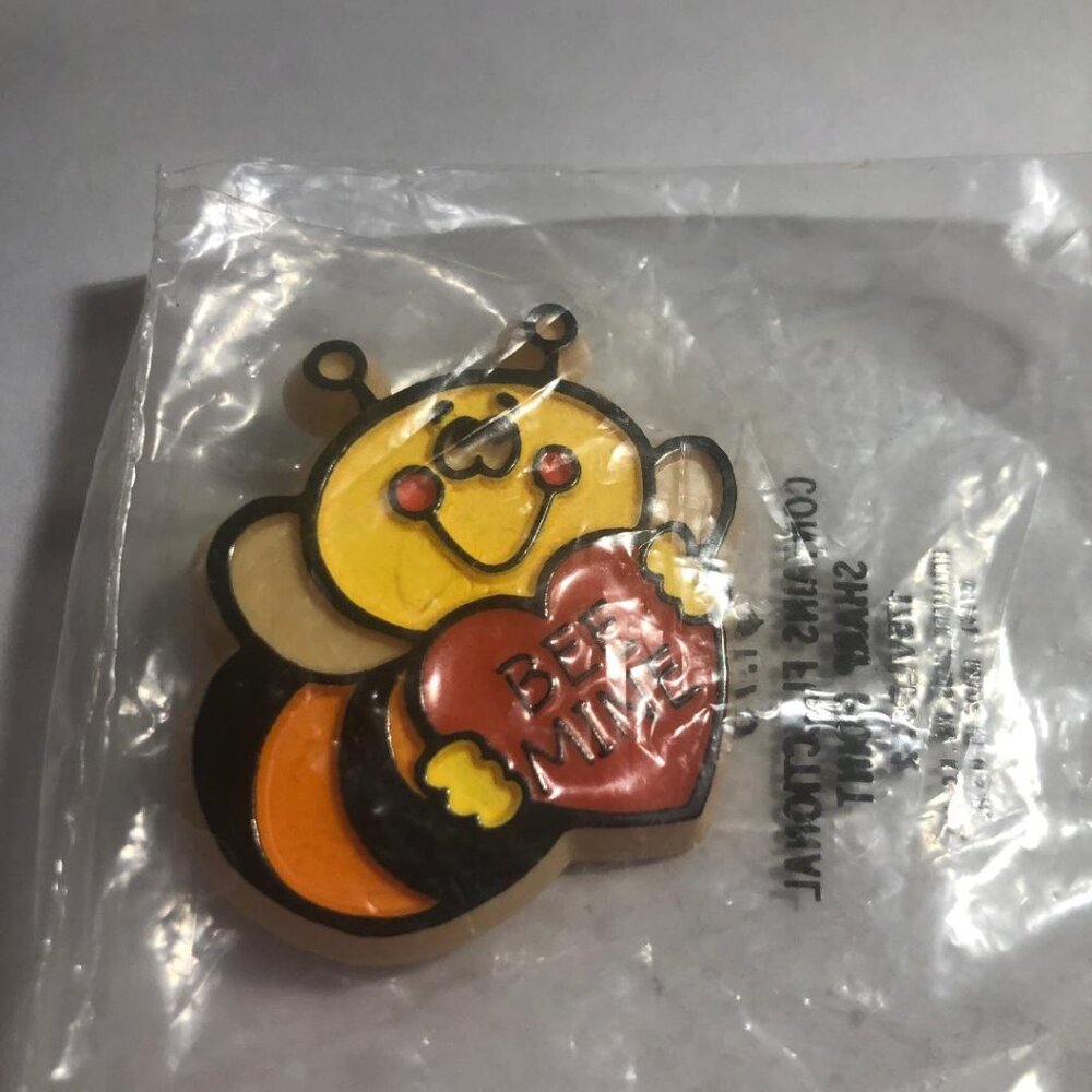New Vintage Hallmark Lapel Pin Bee Mine Heart Honey Bee Brooch Valentine's